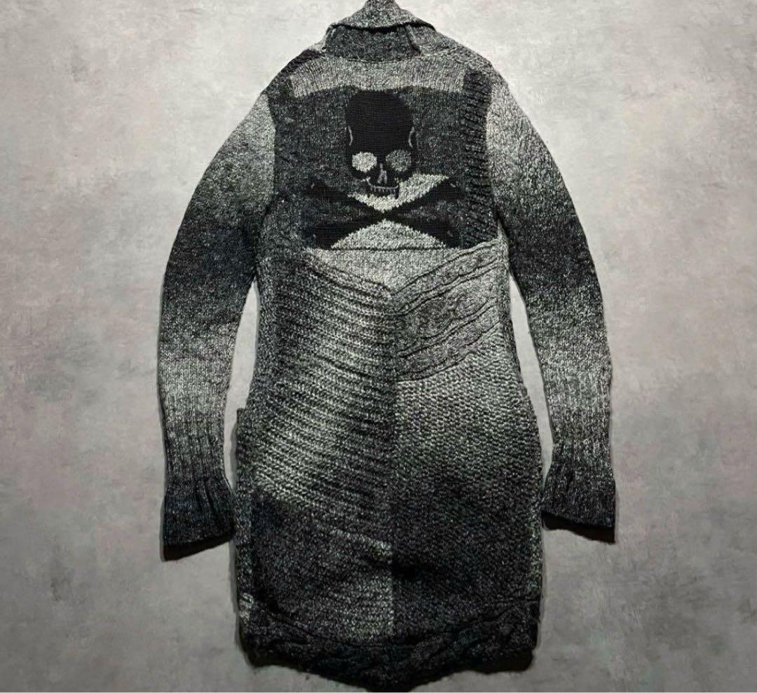 “Roen” skull knit long cardigan gown y2k