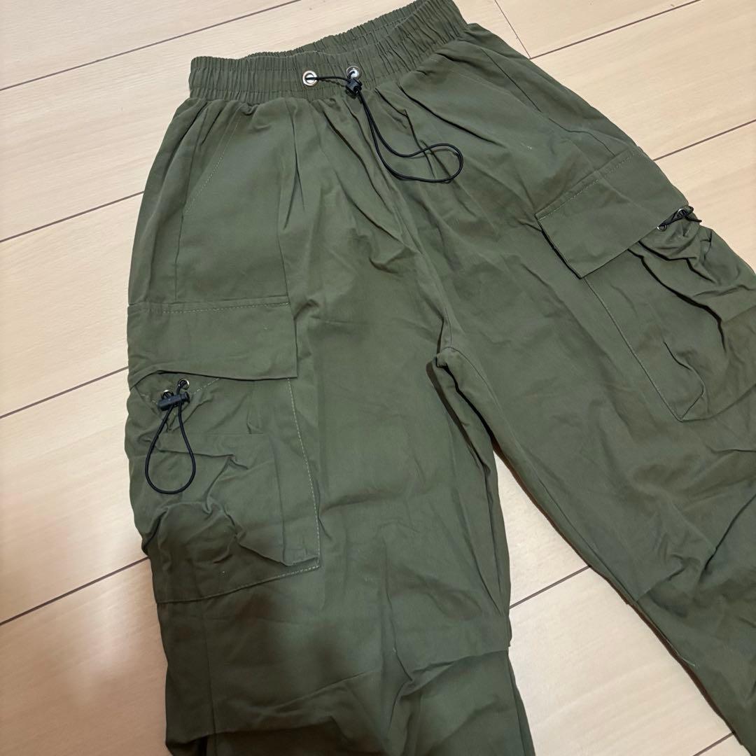 カーゴパンツ サイドポケット付き アーミーグリーン カーキ オリーブ