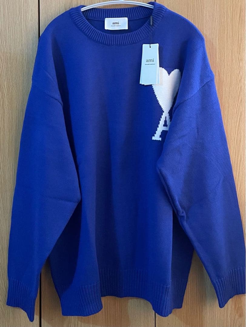 ami paris ブルー 水色ニットハートロゴ