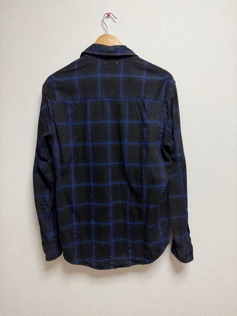 キムタク愛用ブランド】 マインデニム デニムチェックシャツ Blue