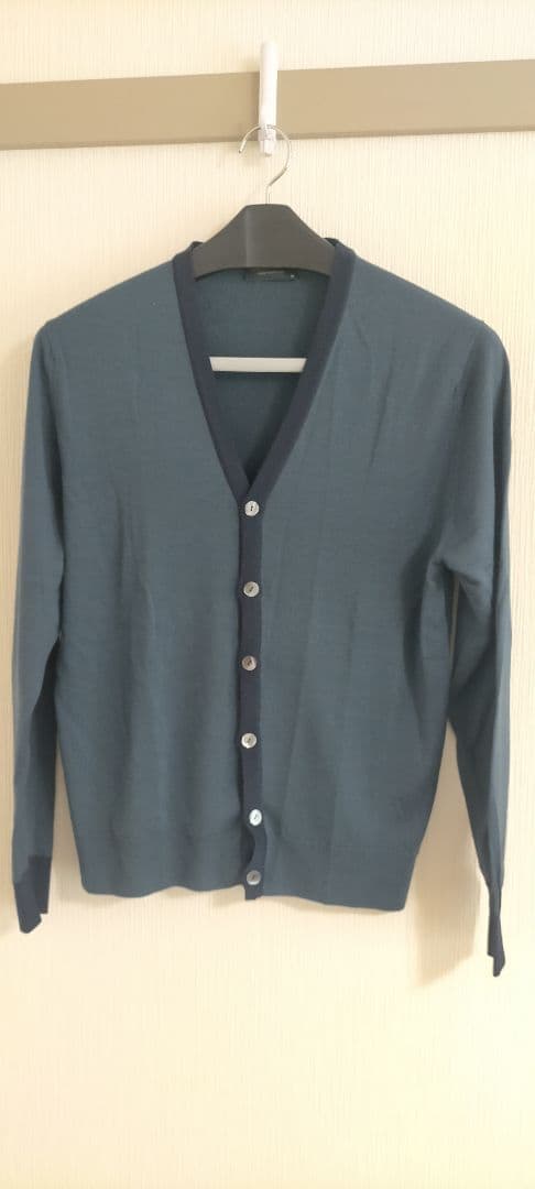 美品●ジョンスメドレー 配色ニットカーディガン ニュージーランドメリノウール M JOHN SMEDLEY｜ジョンスメドレー日本公式