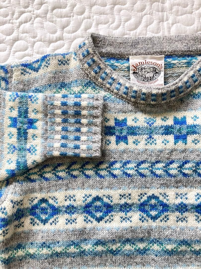 Jamieson's スコットランド製 フェアアイル柄 ウールニット - メルカリ