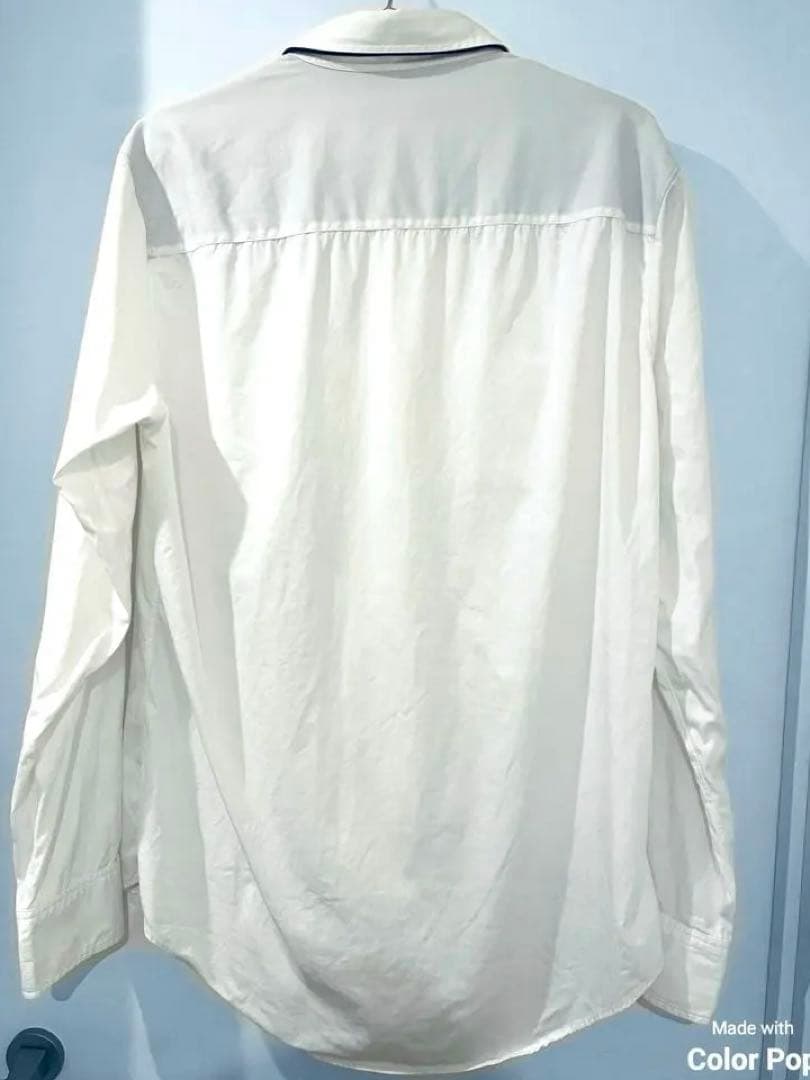 本日限定ヨウジヤマモト プールオム 長袖シャツ L 襟裏黒 オキシ洗浄