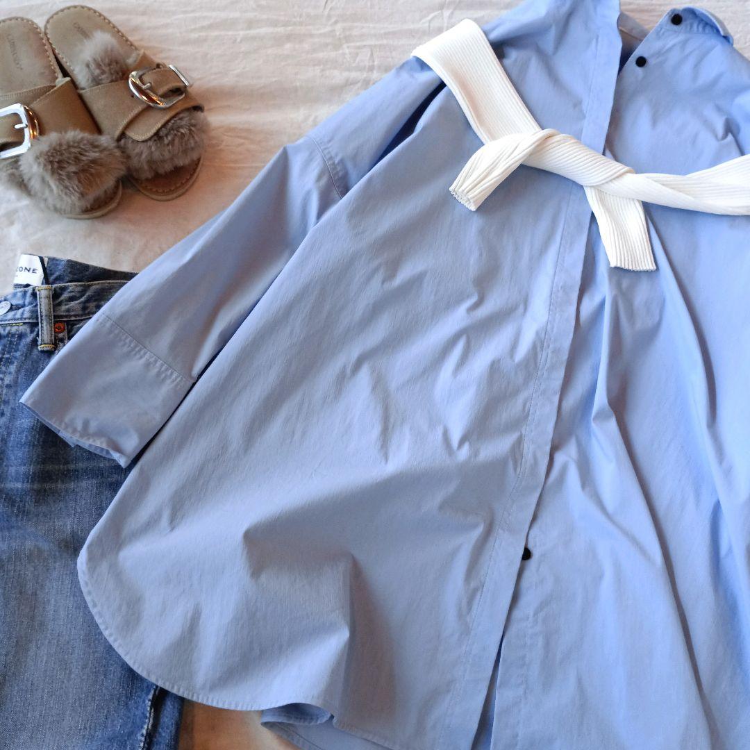 MACHATT ライトブルー オーバーサイズ シャツ