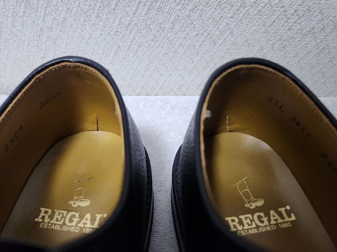 【使用2回】REGAL　リーガル　24.5cm　プレーントゥ　グレインレザー