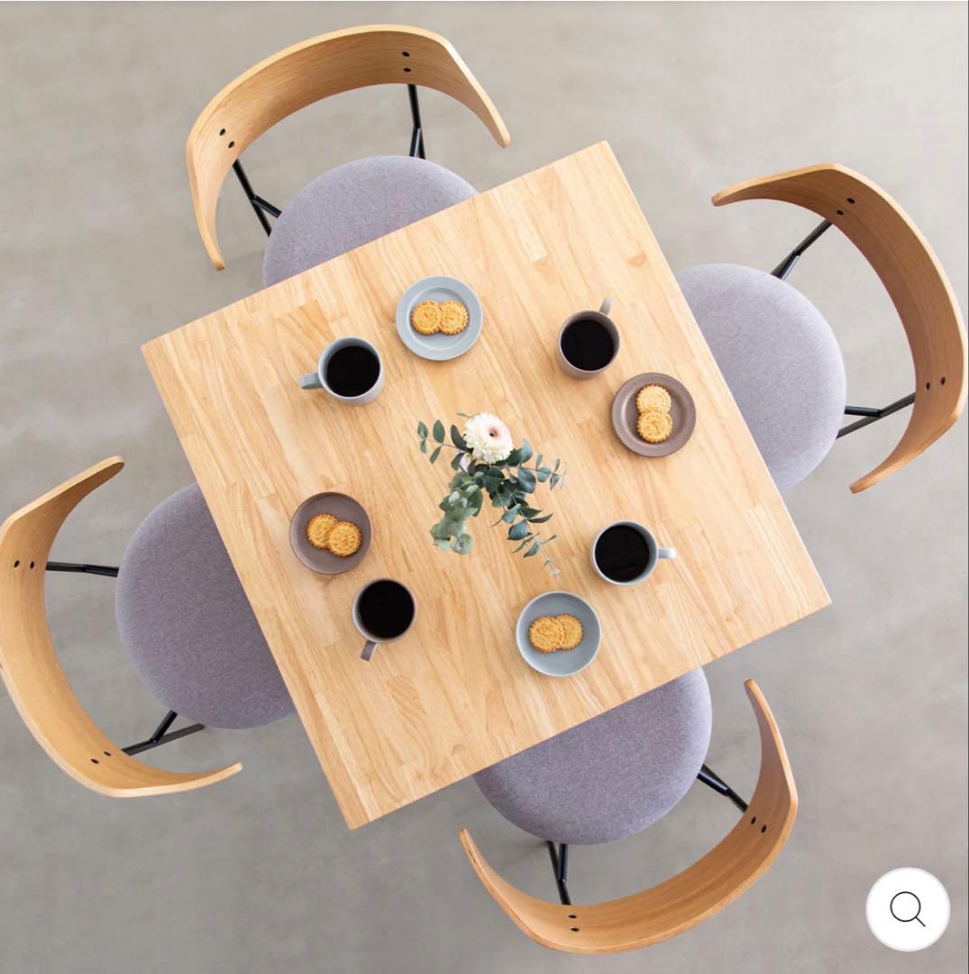 Kanademono カフェテーブル 80×80 the series THE CAFE TABLE / リノリウム Black Steel カフェX × スクエア 70 - 80