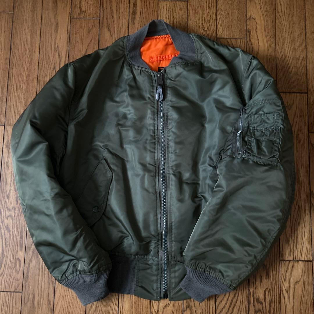美品 希少 90s USA製 ALPHA MA-1 M カーキ IDEAL - メルカリ