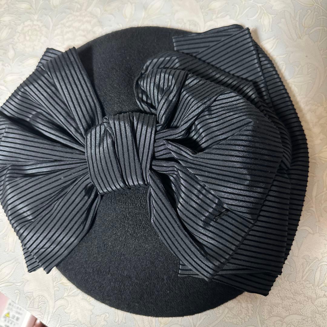 カシラ黒いリボン付きベレー帽 CAMPAN(M BLACK): ベレー帽子通販｜CA4LA公式