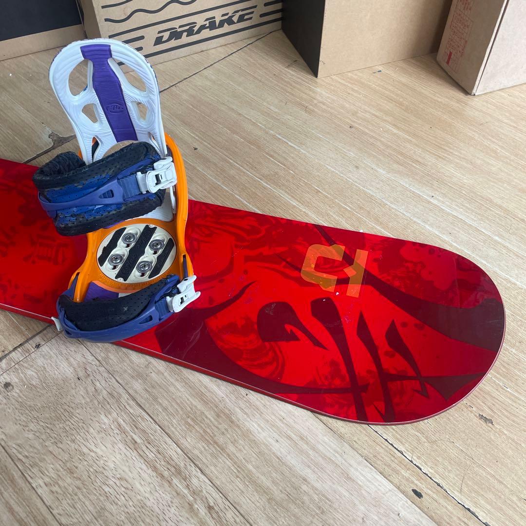 眞空雪板等×FLUX 国産名機 バイン付スノーボードセット OGASAKA製造