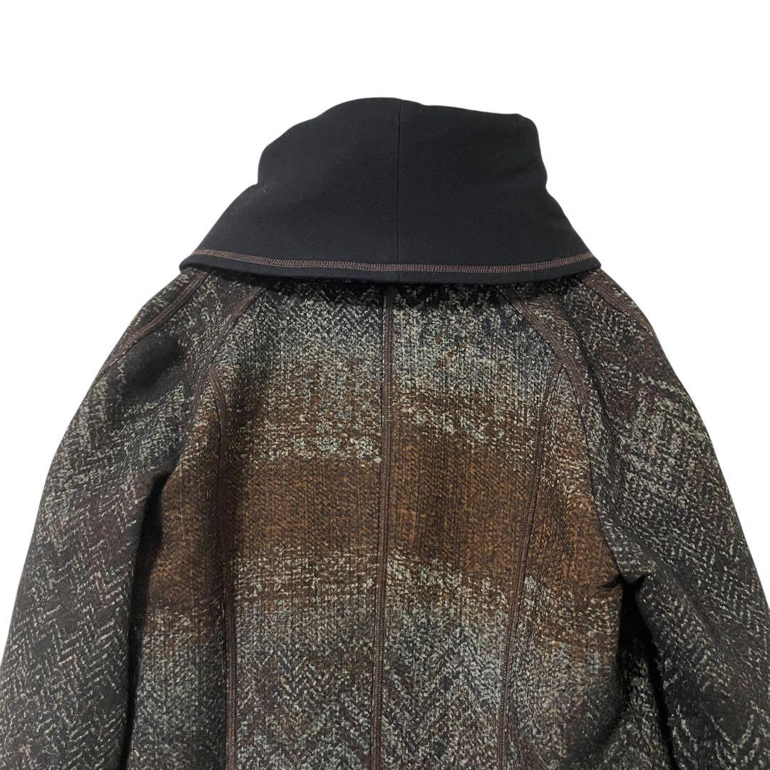 美品 インポートロッサ ショールカラーロングコート ダブル 総柄