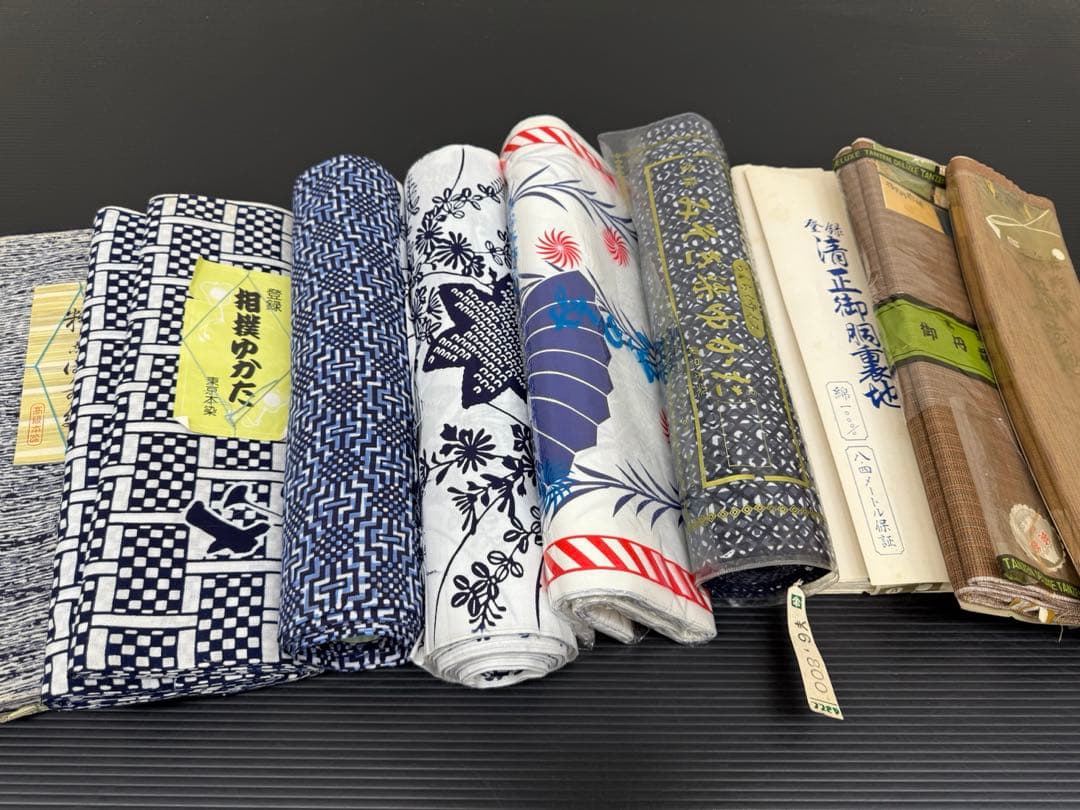 114)着物　浴衣　反物　9点セット　全て綿素材　着尺 114)着物 浴衣 反物 9点セット 全て綿素材 着尺 114)着物 浴衣 反物 9