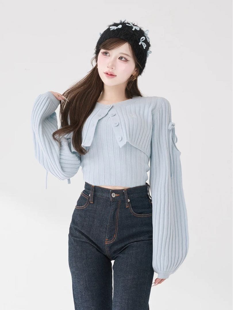 ♡ Darich ショルダーオープンアンサンブルニットトップス ♡ - メルカリ