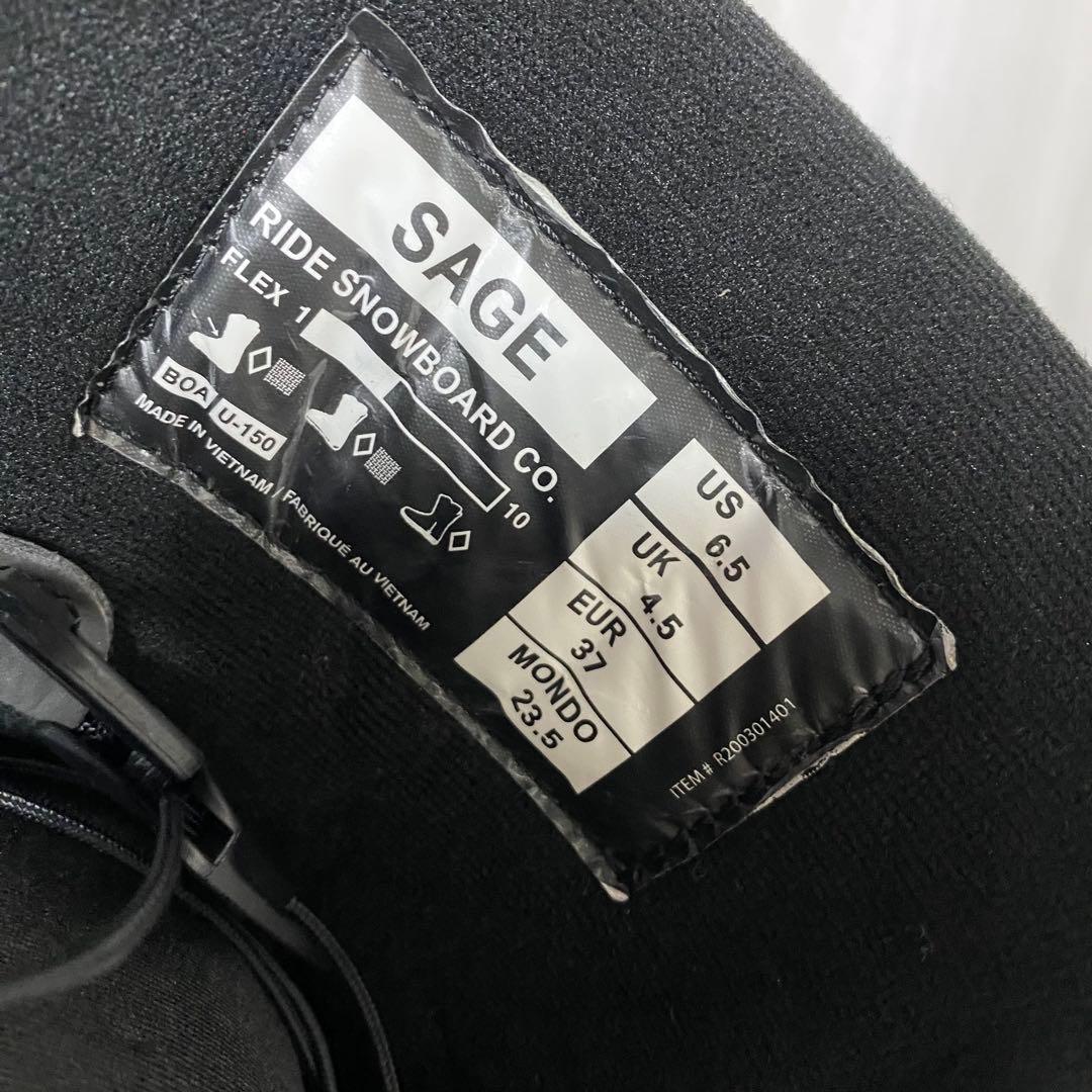 【極美品】RIDE SAGE 23.5cm スノーボードブーツ　ブラック