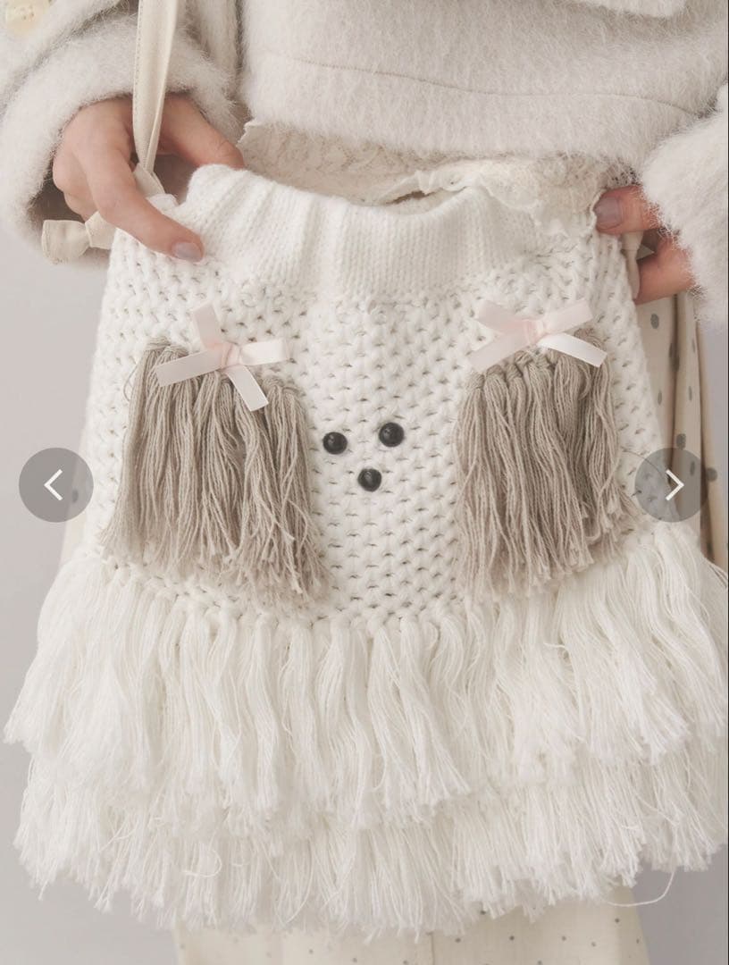 merry Jenny ブランドタグ付きわんわんポシェットベージュ メリージェニー merry jenny わんわんポシェット （オフホワイト