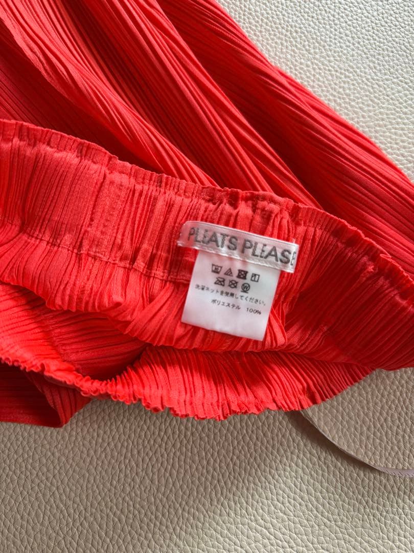 PLEATS PLEASE オレンジ ガウチョパンツPP81JF144 - メルカリ