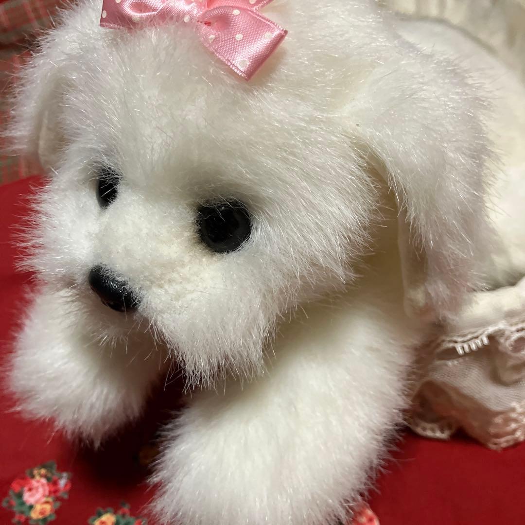 マルチーズぬいぐるみ 犬 白い犬 子犬 わんちゃん レトロぬいぐるみ犬