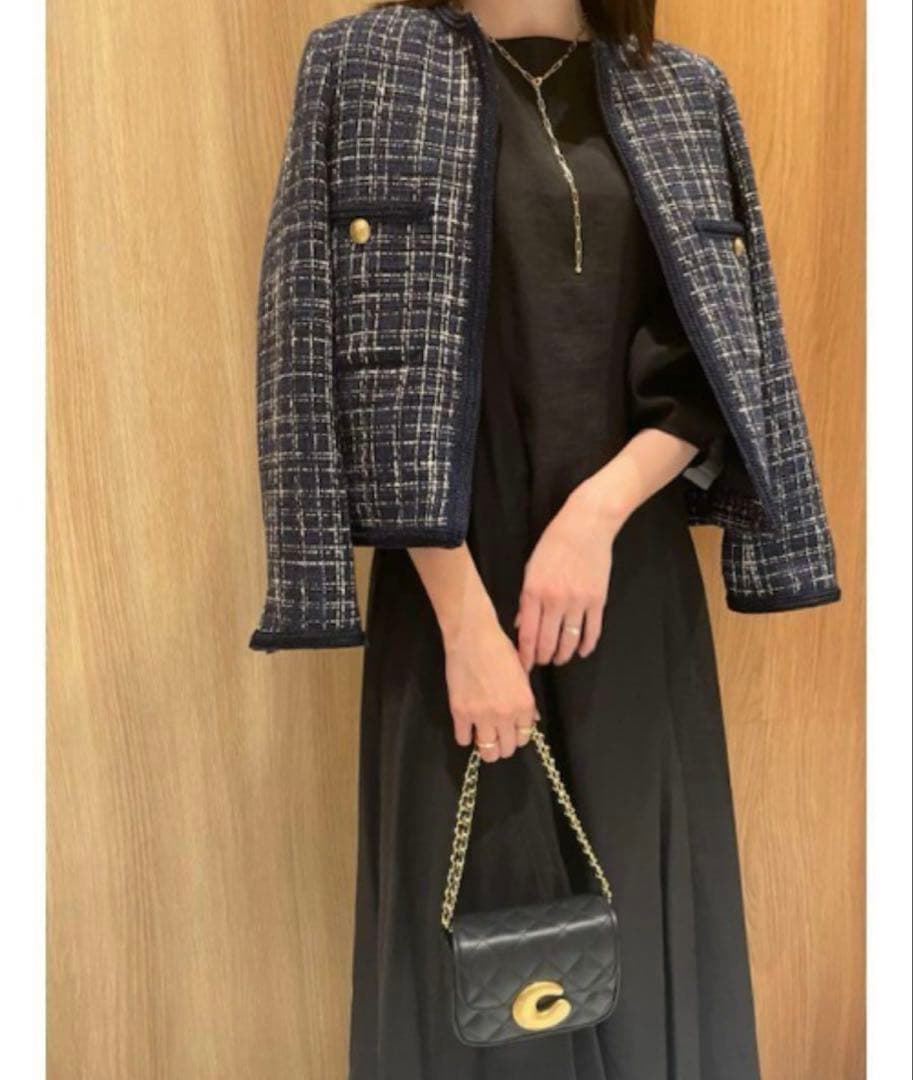 Mila Owen パッチポケット金ボタンショートツイードジャケット - メルカリ