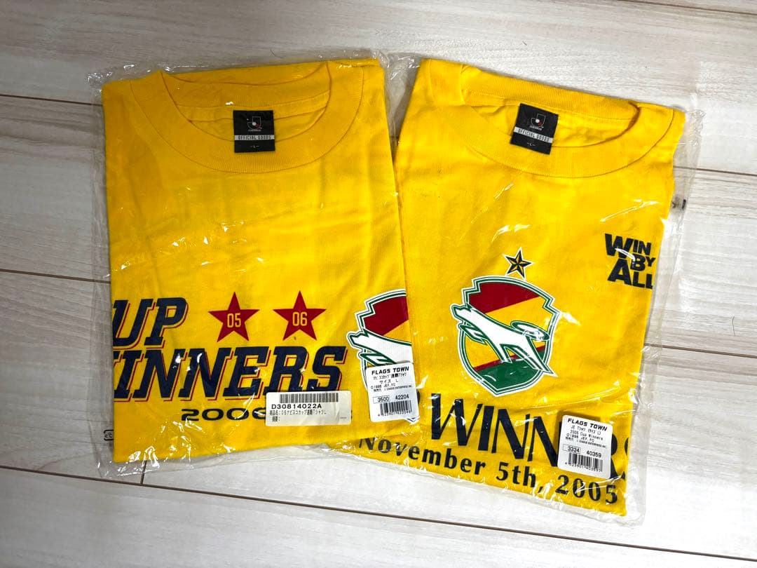 ジェフ千葉　Tシャツ ナビスコ杯優勝記念　連覇　05 06 L 2枚セット 未着用】ジェフユナイテッド千葉 Jリーグ 2006 ナビスコ杯優勝記念 T
