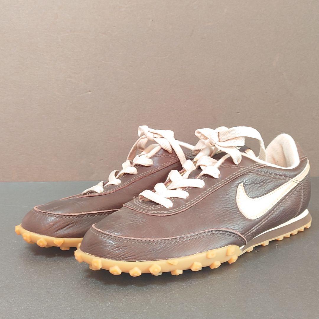 筆記体ロゴ&レザー】ナイキ ワッフルレーサー2 25.5センチ 未使用品