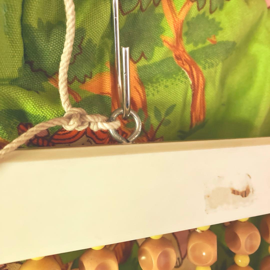 昭和レトロ ビーズのれん 黄色 緑色 当時物 レトロポップ 玉暖簾 珠