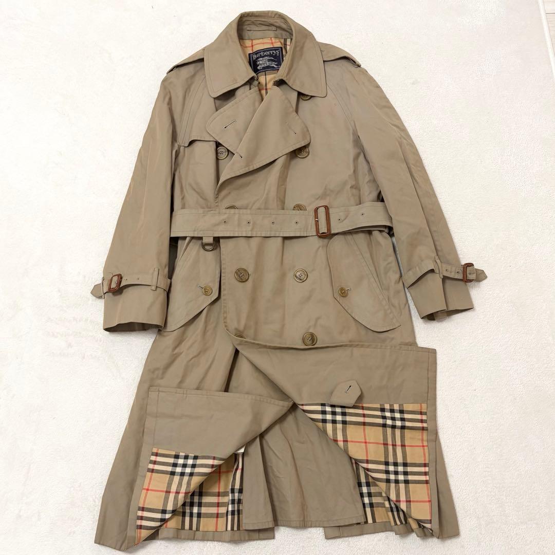 Lサイズ】バーバリーズ トレンチコート メンズ ベルト付 カーキ