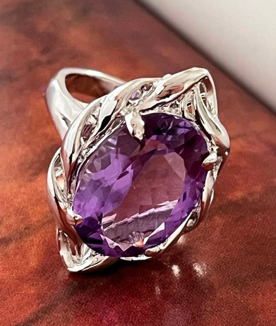天然アメジスト 10ctSILVERヴィンテージリングB113 - メルカリ