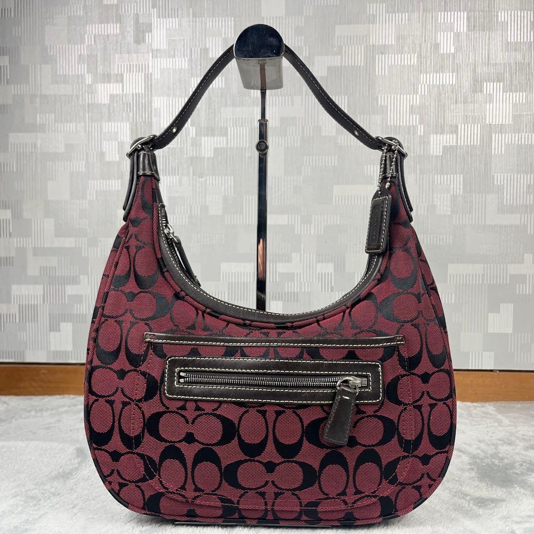 バッグ Vintage Coach Hobo Signature Red Vintage 2000 RED COACH Hobo Bag 9058 Excellent Condition (USA