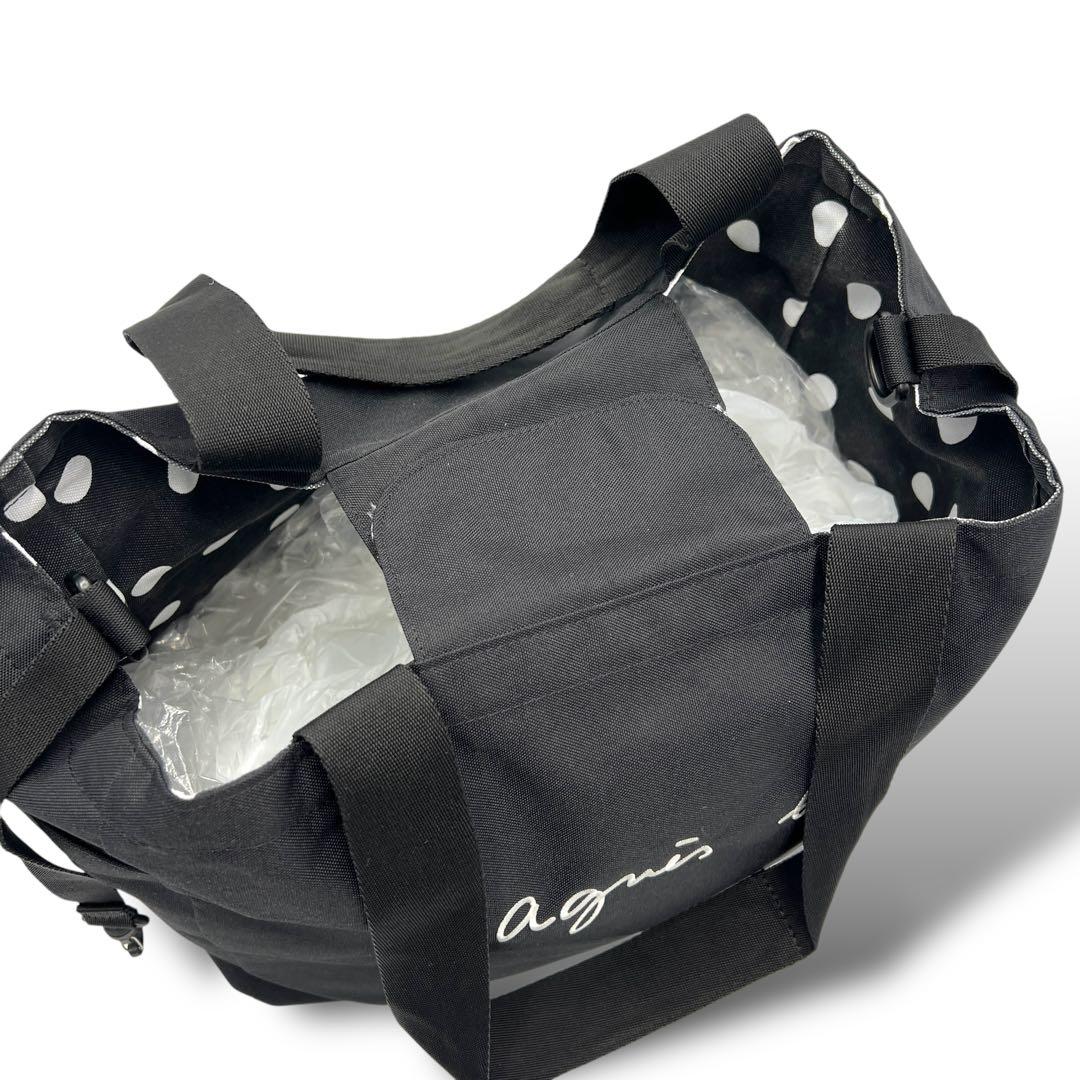 美品 アニエスベー マザーズバッグ トートバッグ 2WAY ブラック 383