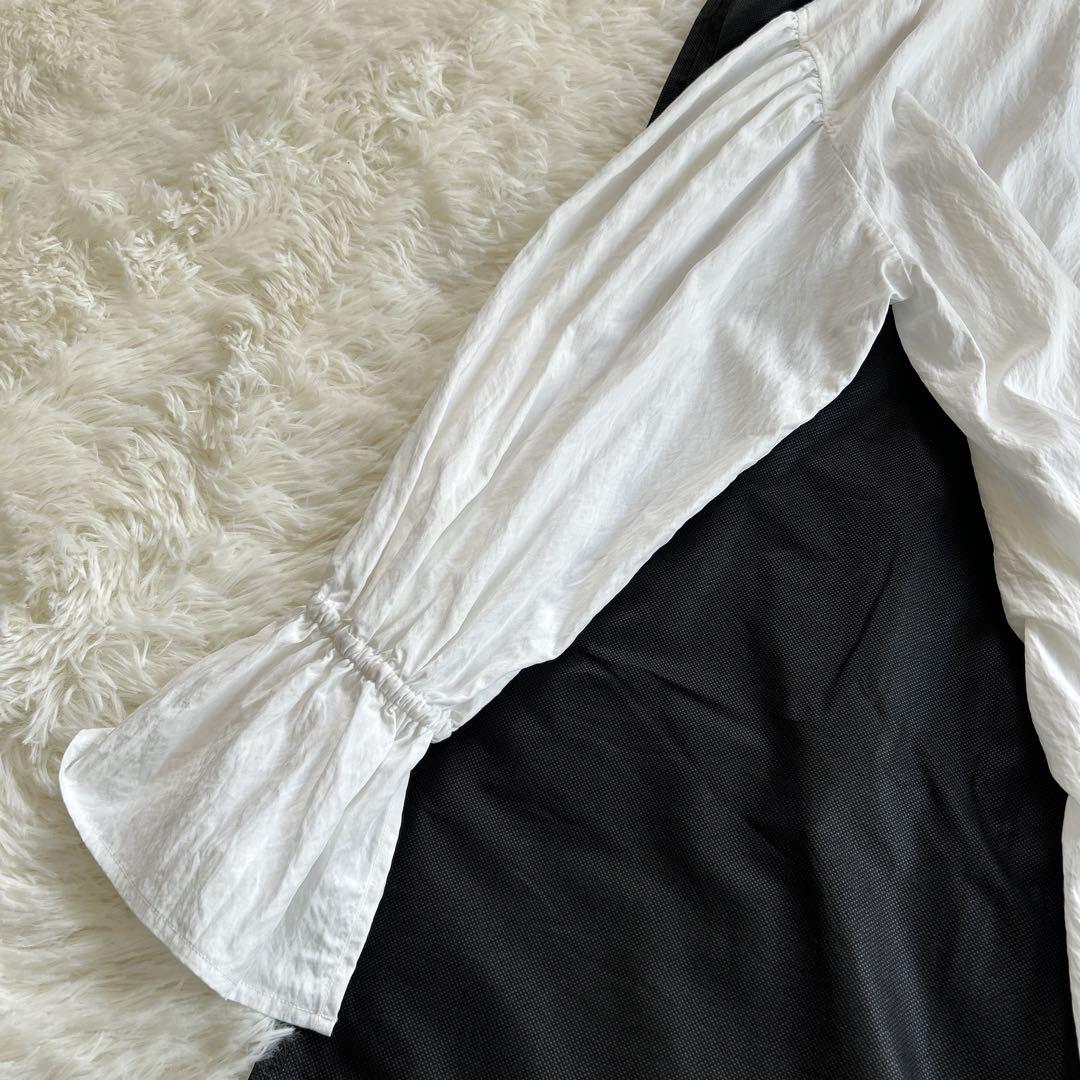 ✨新品未使用タグ付き✨ビアズリー ギャザーカフスシャツ 洗濯可