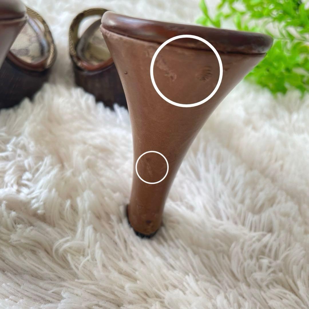 超美品 グッチ 23.5cm ミュールサンダル GG柄 キャンバス　シグネチャー