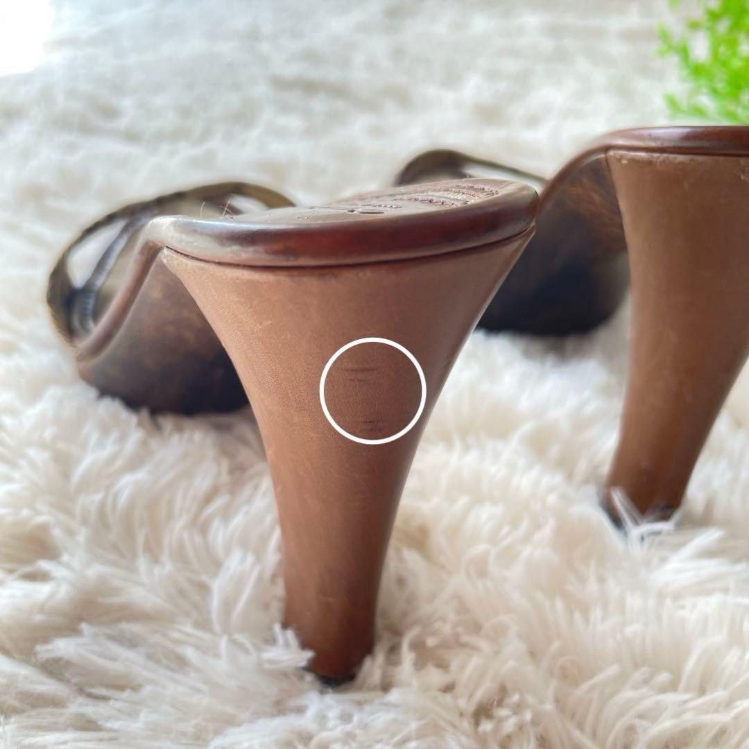 超美品 グッチ 23.5cm ミュールサンダル GG柄 キャンバス　シグネチャー