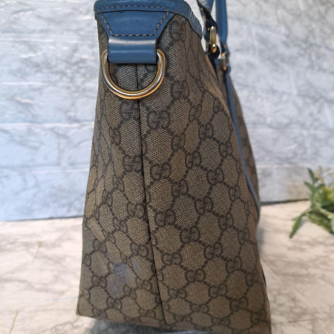 ✨️素敵✨️GUCCI GGスプリーム PVC トートバッグ ターコイズブルー