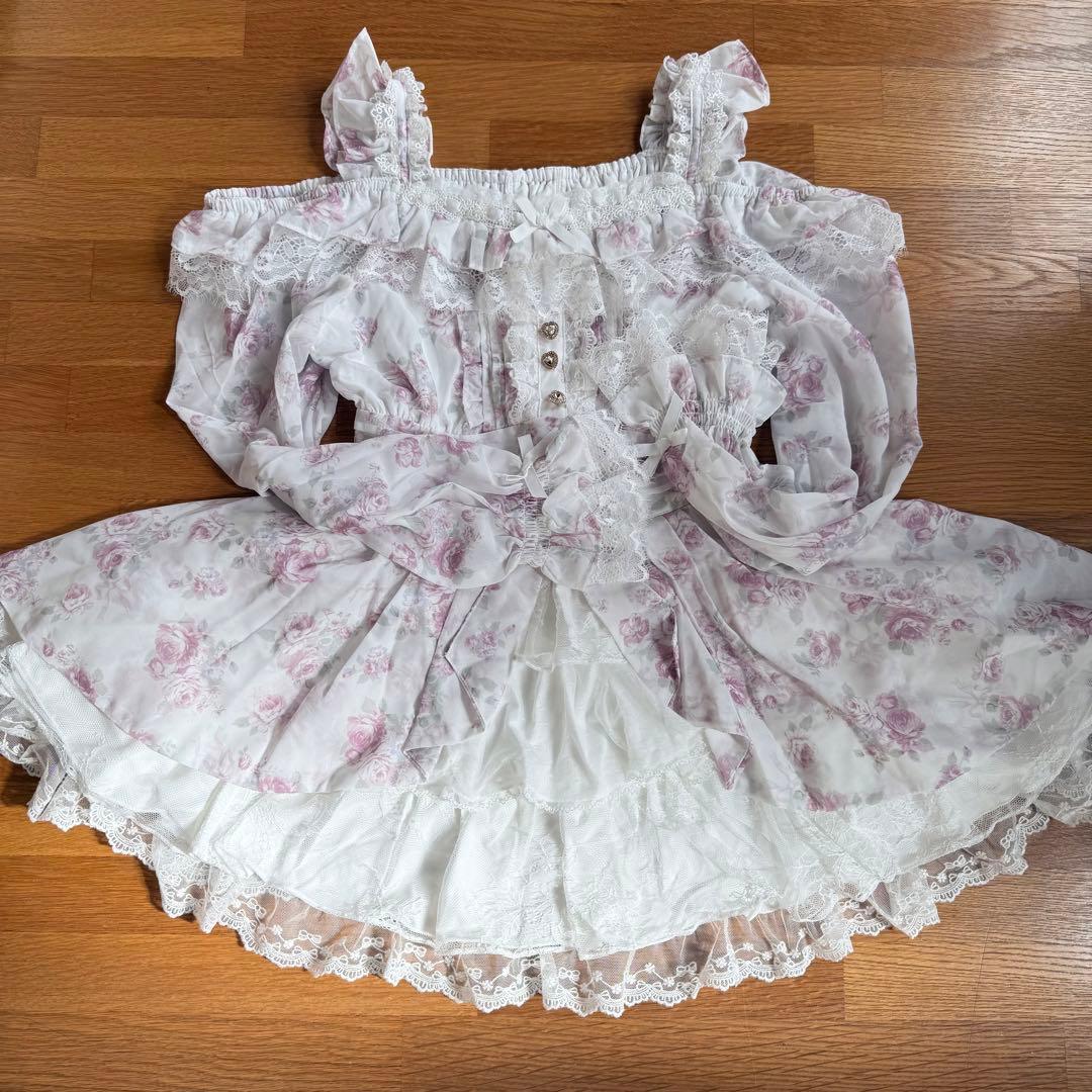 LIZLISA ローズリボン シフォン セットアップ ホワイト - メルカリ