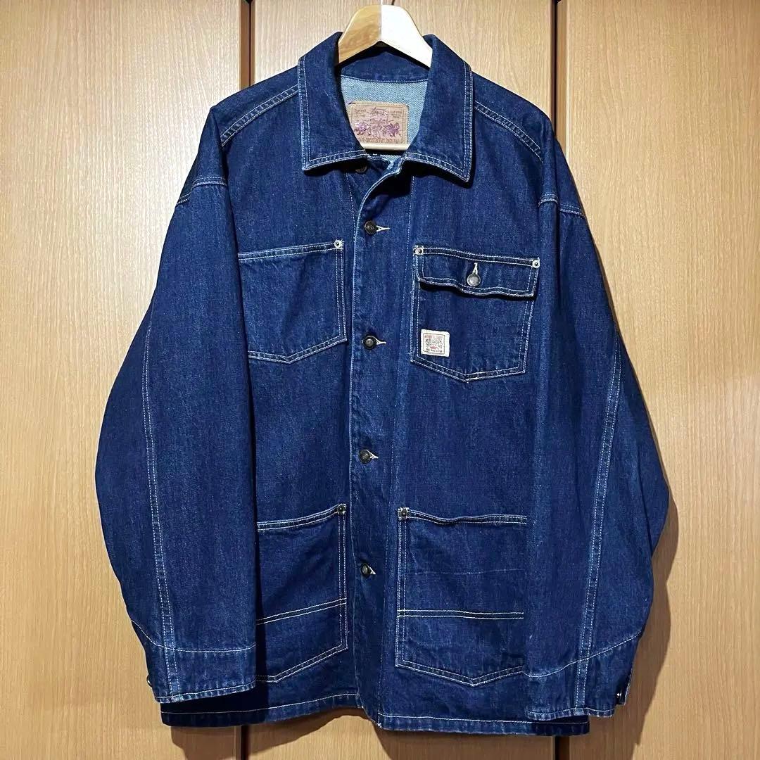 希少】stussy ステューシー カバーオール サイズL デニムジャケット