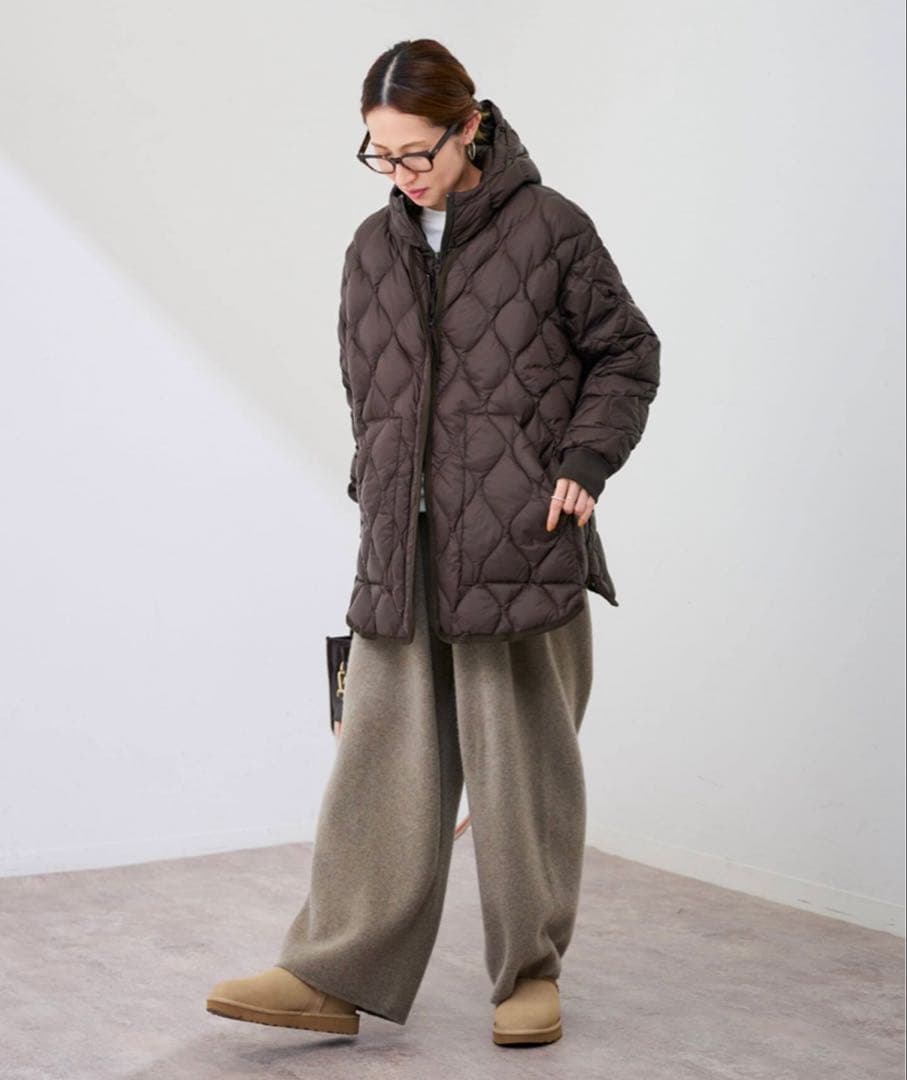 FRAMeWORK×TAION/タイオン 別注フードビブス付きブルゾン　ブラウン ≪WEB先行 / 追加≫TAION/タイオン 別注フードビブス付きブルゾン