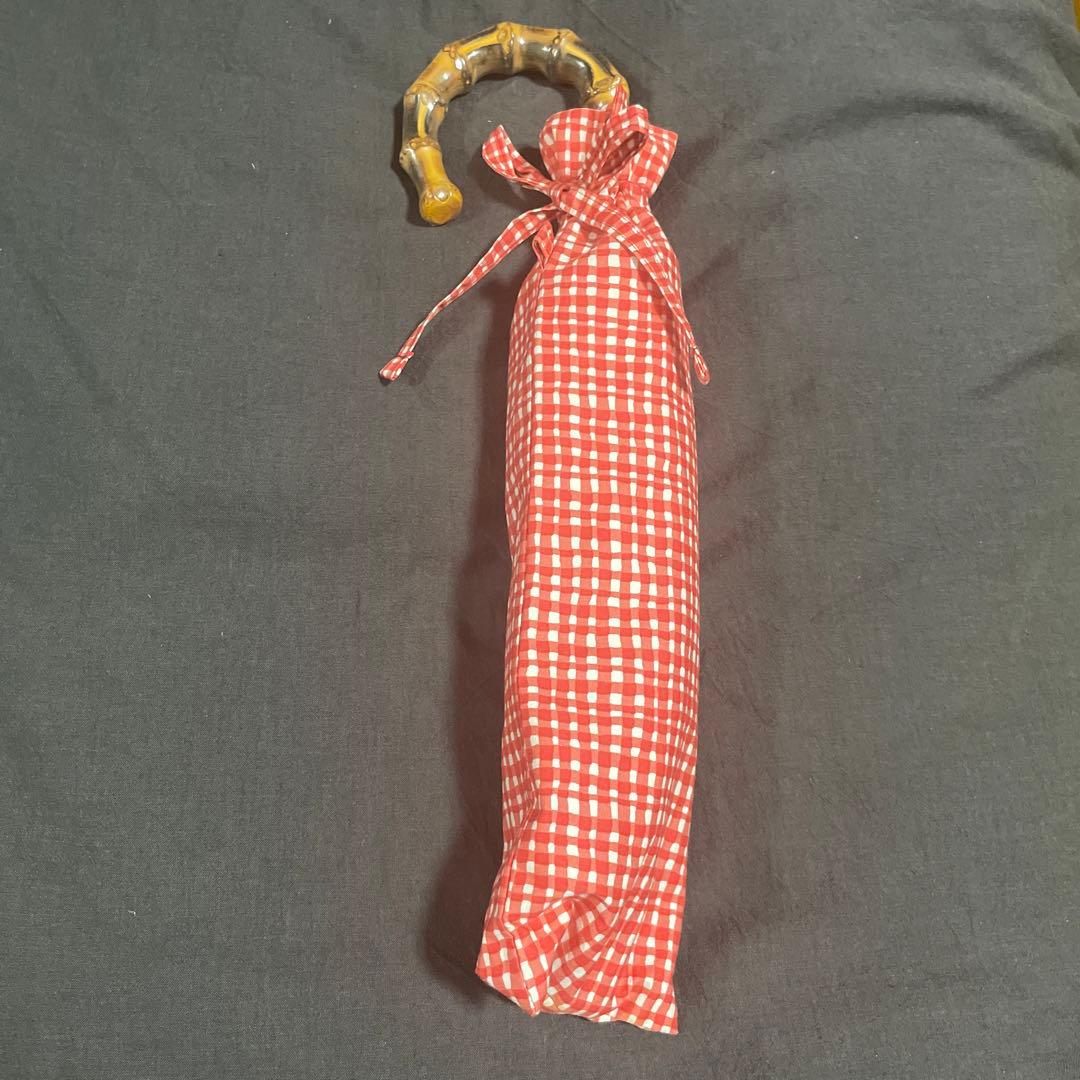 ボンボンストア　あかチェック日傘 ボンボンストア あかチェック日傘 - メルカリ