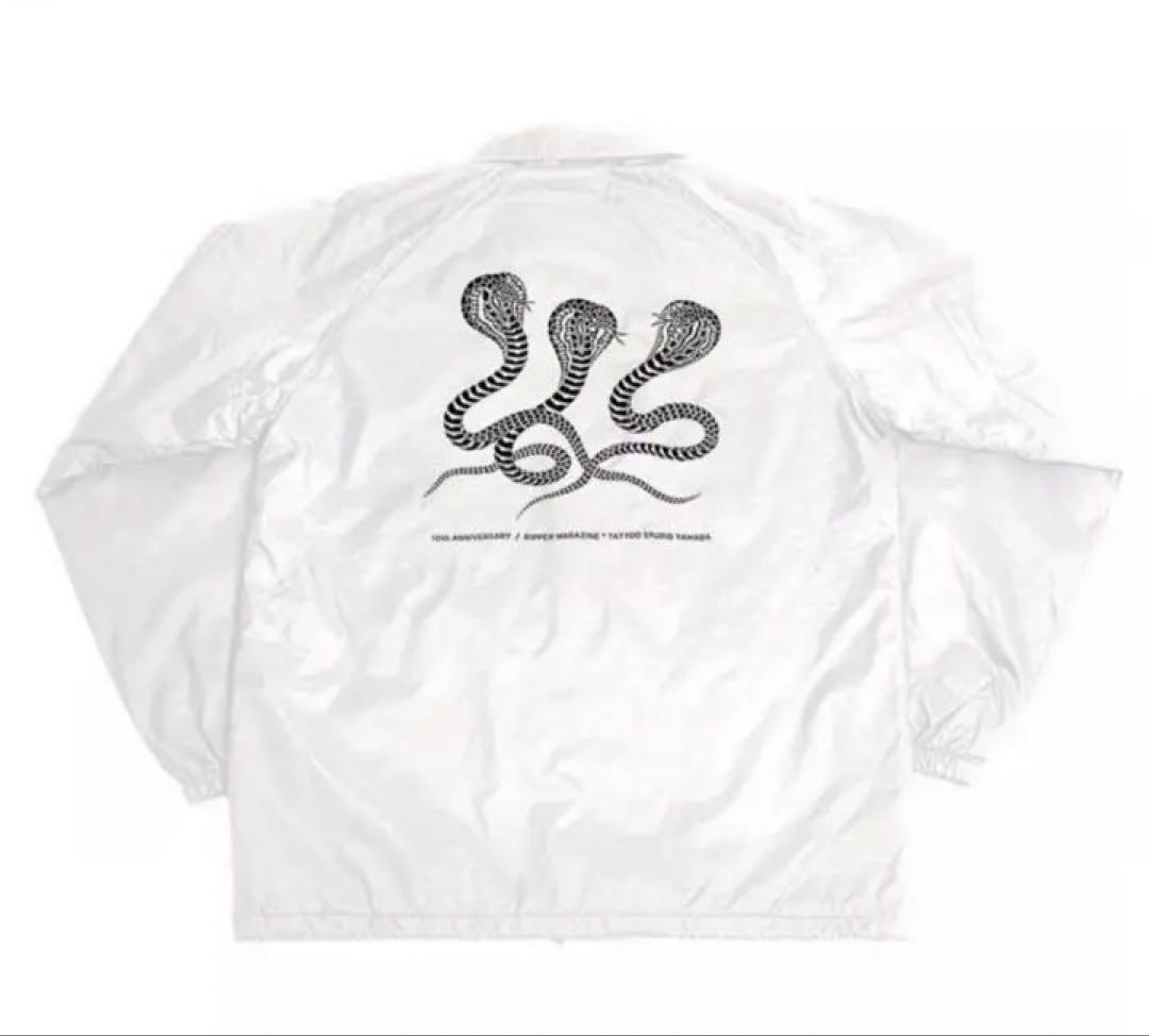 TATTOO STUDIO YAMADA Coach Jacket White M RIPPER 10th Anniv Used