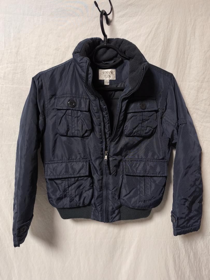 ARMANI TEEN ジャケット ネイビー 中綿ブルゾン キッズ 140 - メルカリ
