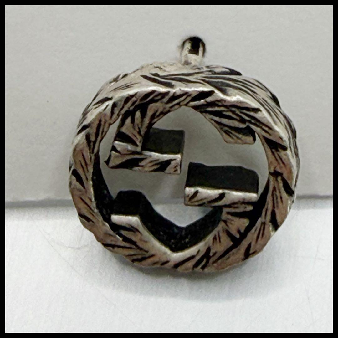 グッチ ピアス インターロッキングG エングレービング 片耳 シルバー