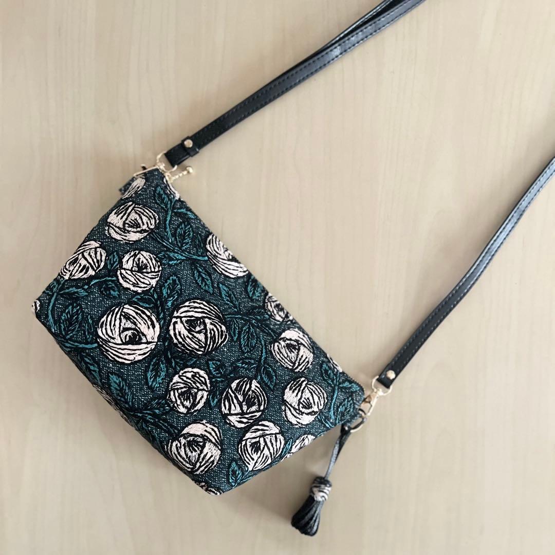 ミナペルホネン rosyショルダーバッグMB512-141 ミナペルホネンrosy ネイビー 2Way肩掛けショルダーバッグハンドメイド