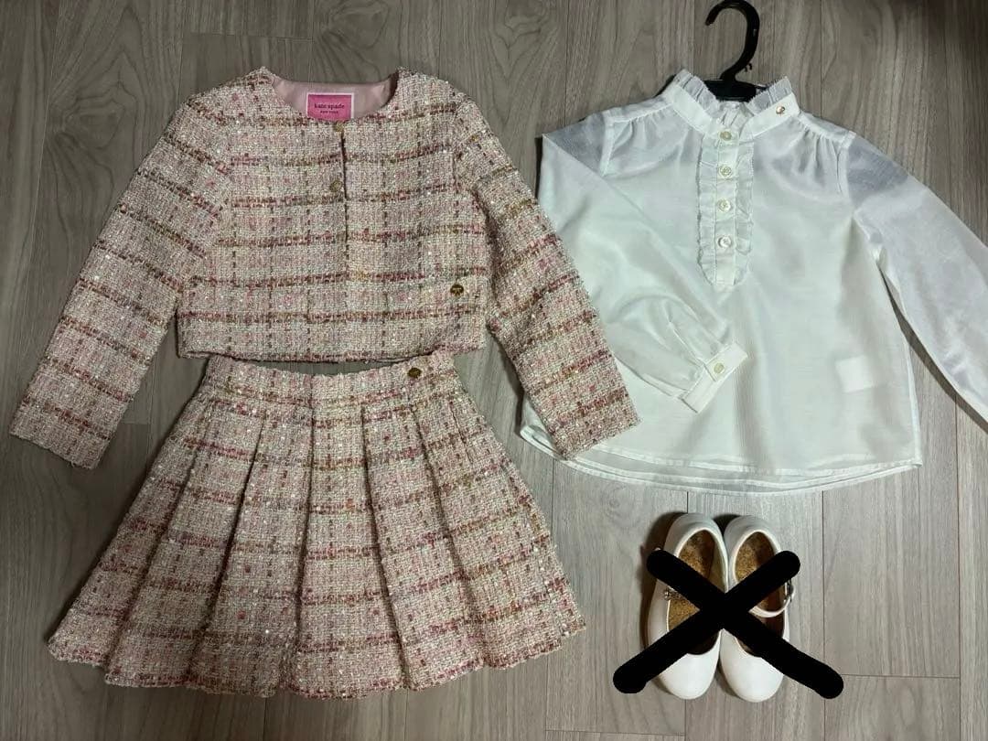 試着のみ】ケイトスペード♡ミックスツイード セット 120