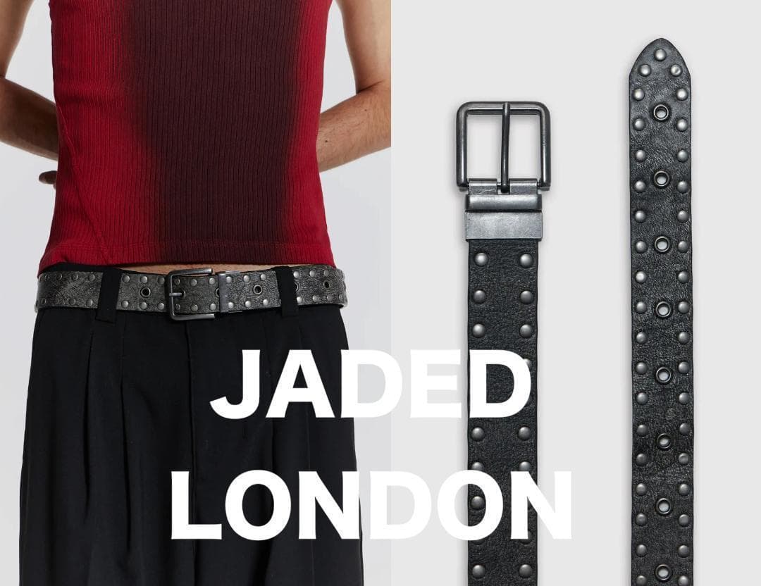 ☆新品/JADED LONDON/BUSTED本革スタッズベルト☆ - 小物ブランド