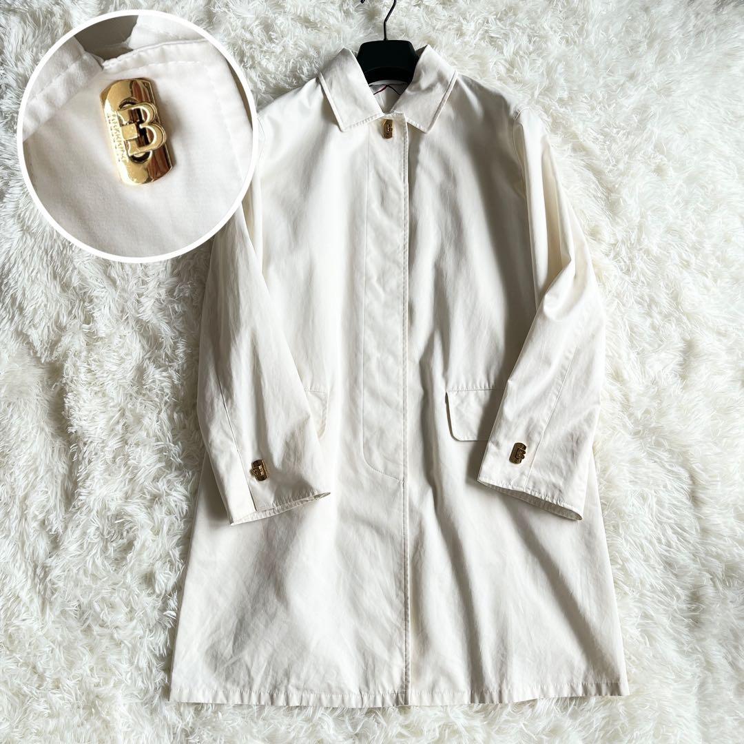 美品　バーバリーロンドン　ステンカラーコート　チェック　白　ゴールド金具 美品 Burberrys 90s 白タグ バーバリー ステンカラーコート ノバ