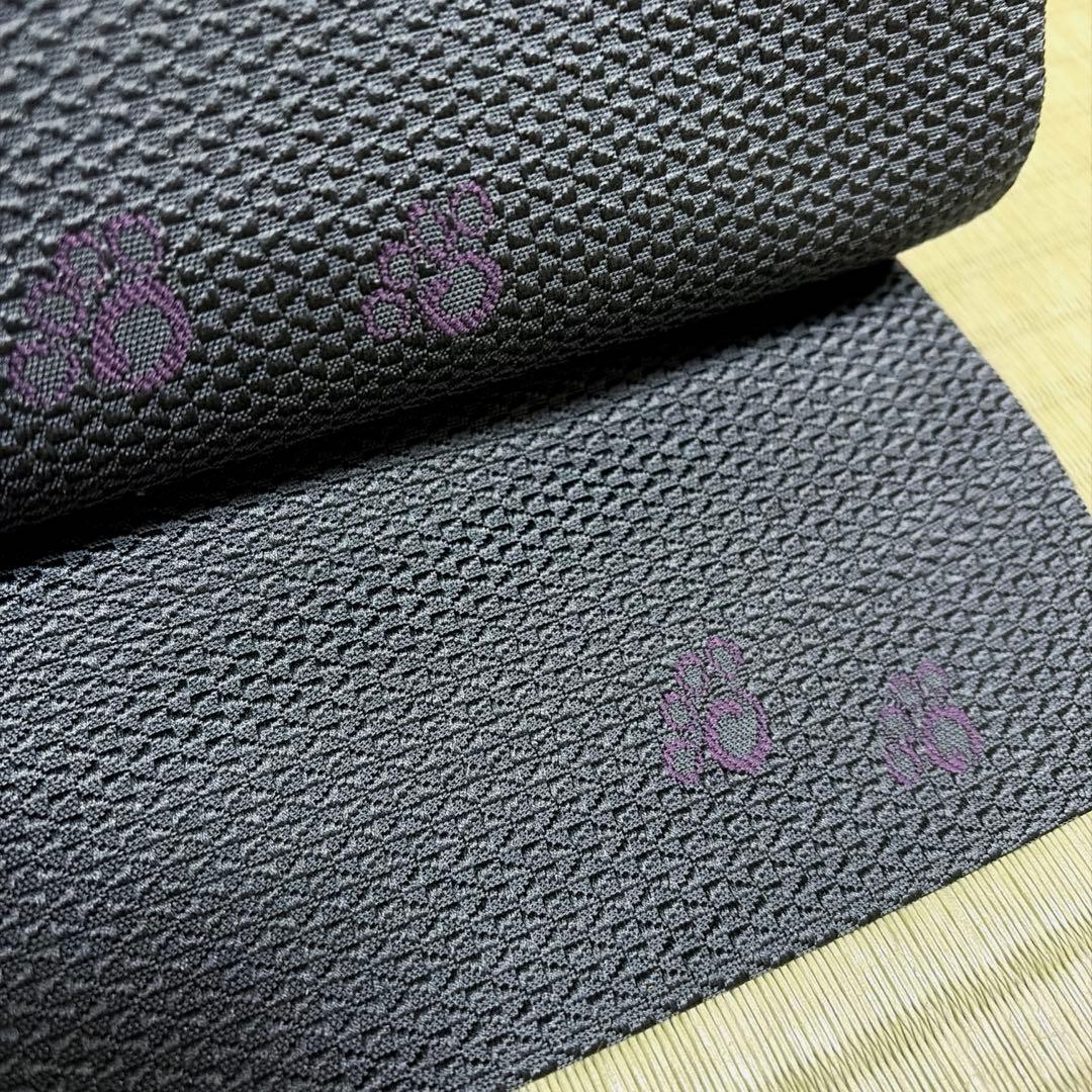 正絹　博多織　名古屋帯《ねこ》