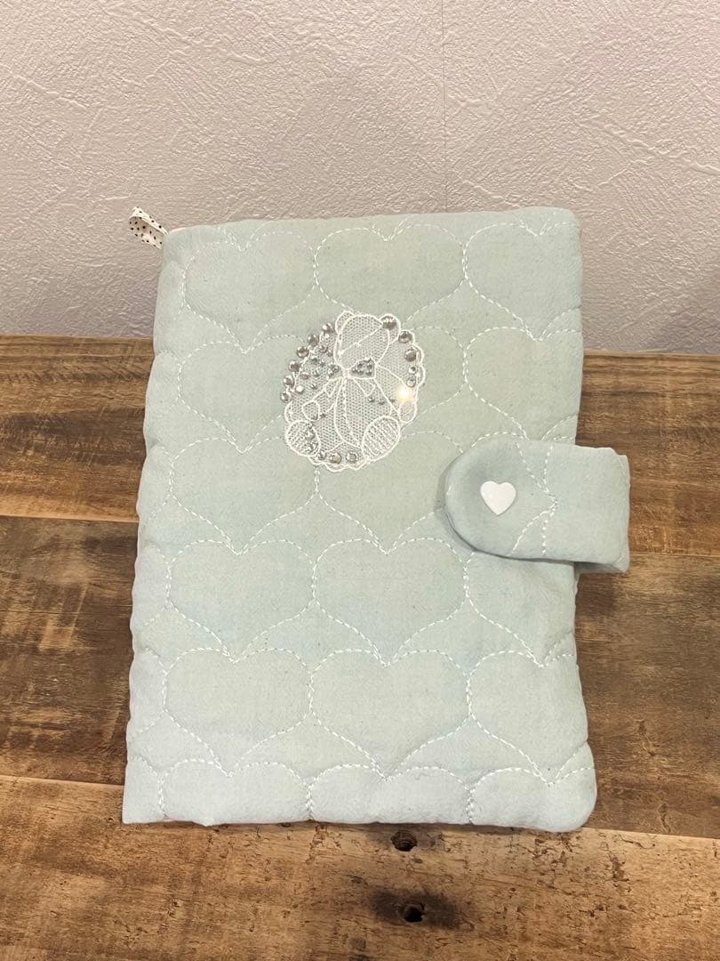 A6 バインダーカバー saving 貯金 韓国 ハートキルティング レース