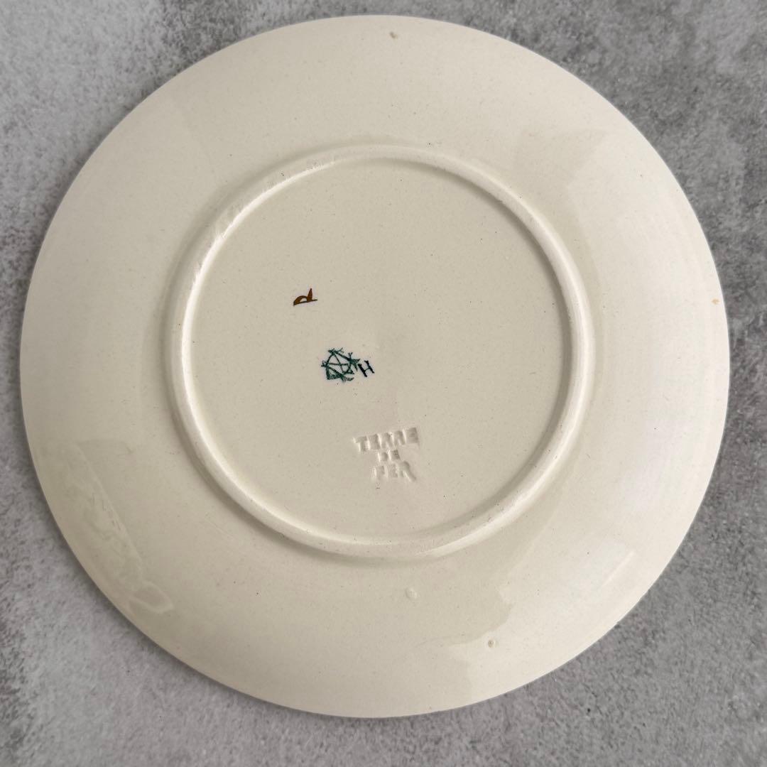 フランスアンティーク クレイユモントロー リボンと勿忘草 ティー