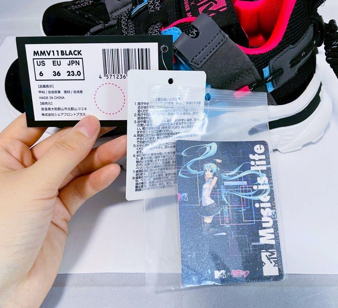 【限定 新品】MTV×初音ミクコラボ スニーカー 第2弾 ブラック 23.0cm