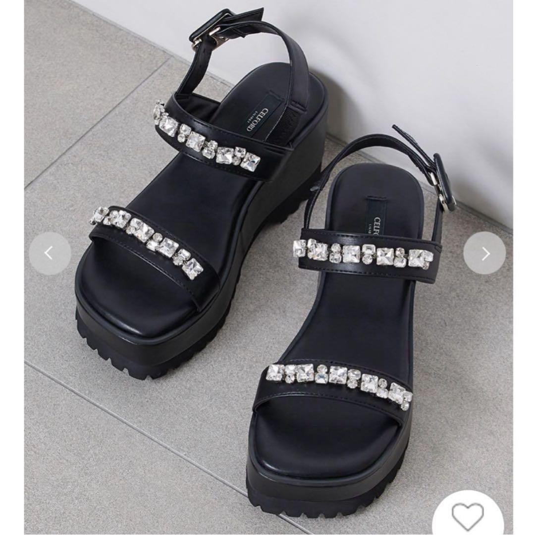 CELFORD ビジュー付きボリュームサンダル ビジュー付きボリュームサンダル(サンダル・ミュール)｜SHOES