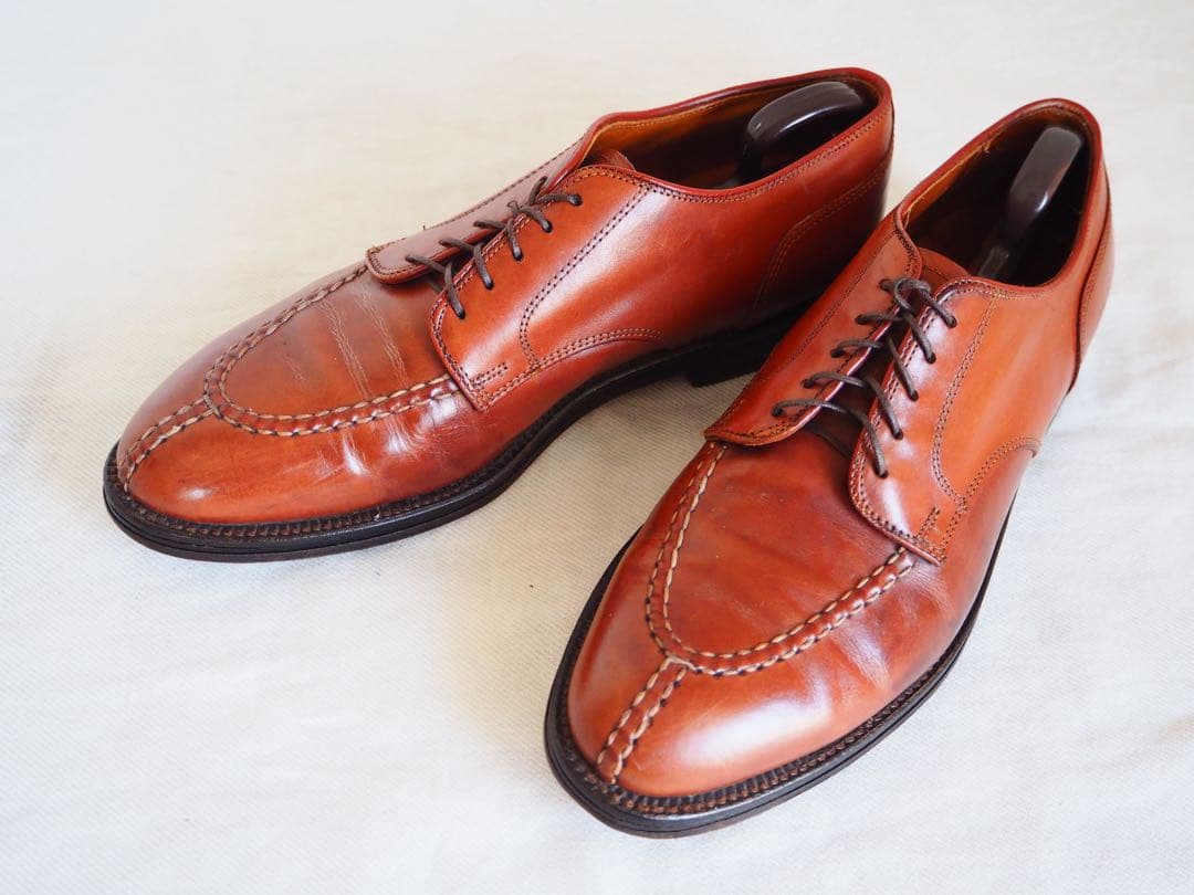 靴 Alden 962 Norwegian Split Toe Blucher 962 Norwegian Front Blucher (Burnished Tan Calf)-Limited To Stock