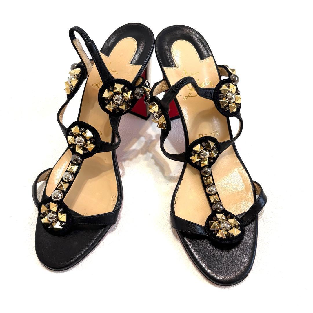 Christian Louboutin レッドソール サンダル ヒール スタッズ - メルカリ